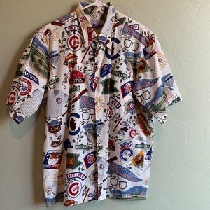 Reyn Spooner Authentic Cubs Hawaiian Button Down Shirt sz L